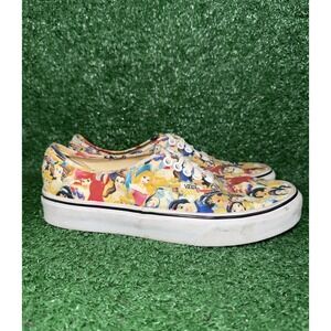 Disney Vans Womens Size 8 Princess Authentic All Over Print Sneakers Shoes AOP